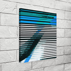 Холст квадратный Сине-чёрные полосы на белом фоне, цвет: 3D-принт — фото 2