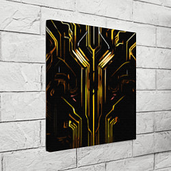 Холст квадратный Золотые полосы на чёрном фоне, цвет: 3D-принт — фото 2