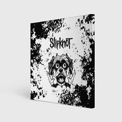 Холст квадратный Slipknot - рок пес, цвет: 3D-принт