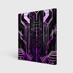 Холст квадратный Purple lines on a black background, цвет: 3D-принт
