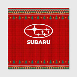 Холст квадратный Subaru new year, цвет: 3D-принт — фото 2