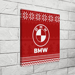 Холст квадратный Новогодний BMW, цвет: 3D-принт — фото 2