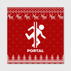 Холст квадратный Новогодний Portal с оленями, цвет: 3D-принт — фото 2