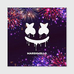 Холст квадратный Праздничный Marshmello, цвет: 3D-принт — фото 2