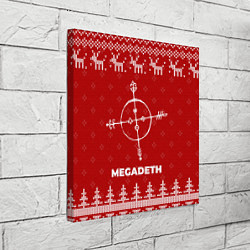Холст квадратный Новогодний Megadeth с оленями, цвет: 3D-принт — фото 2
