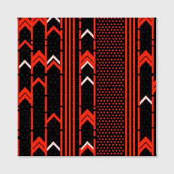 Холст квадратный Красные обои на чёрном фоне, цвет: 3D-принт — фото 2