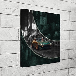 Холст квадратный Зелёный спорткар, цвет: 3D-принт — фото 2