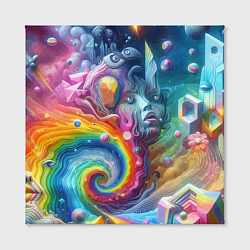 Холст квадратный Абстрактное граффити с лицом девушки, цвет: 3D-принт — фото 2