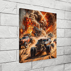Холст квадратный Mad Max - explosion cars, цвет: 3D-принт — фото 2
