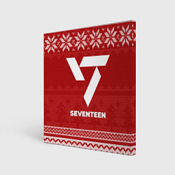 Холст квадратный Новогодний Seventeen, цвет: 3D-принт