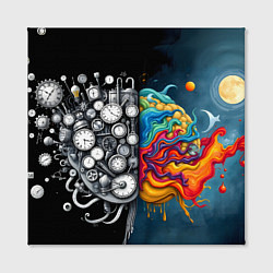 Холст квадратный Креативный мозг, цвет: 3D-принт — фото 2