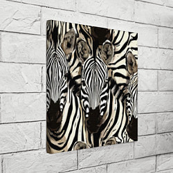 Холст квадратный Зебры, цвет: 3D-принт — фото 2