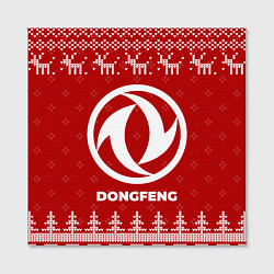 Холст квадратный Новогодний Dongfeng с оленями, цвет: 3D-принт — фото 2