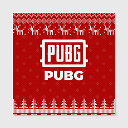 Холст квадратный Новогодний PUBG с оленями, цвет: 3D-принт — фото 2