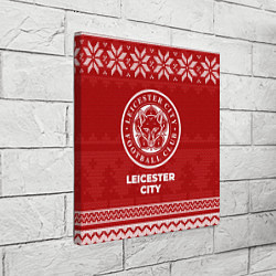 Холст квадратный Новогодний Leicester City, цвет: 3D-принт — фото 2