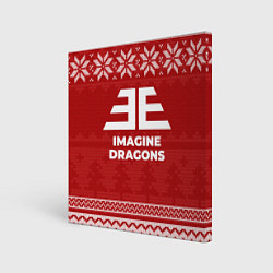 Холст квадратный Новогодний Imagine Dragons, цвет: 3D-принт