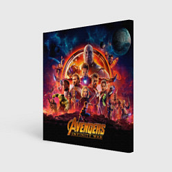 Холст квадратный Супергерои Мстители война бесконечности, цвет: 3D-принт