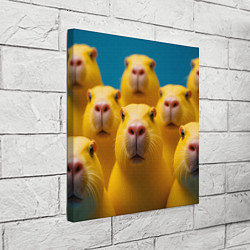 Холст квадратный Желтые капибары, цвет: 3D-принт — фото 2