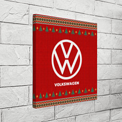 Холст квадратный Volkswagen new year, цвет: 3D-принт — фото 2