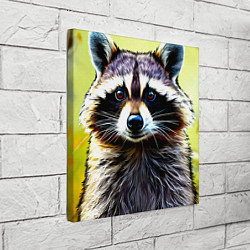 Холст квадратный Большая голова енота, цвет: 3D-принт — фото 2