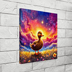 Холст квадратный Космическая уточка, цвет: 3D-принт — фото 2