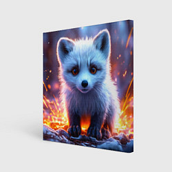 Картина квадратная Песец в искрах