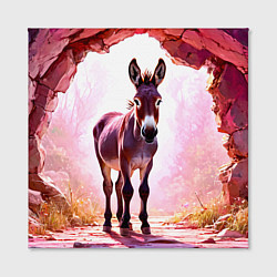 Холст квадратный Осел в розовом свете, цвет: 3D-принт — фото 2