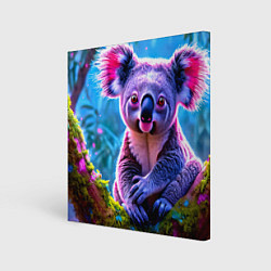 Холст квадратный Коала на дереве, цвет: 3D-принт