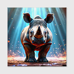 Холст квадратный Носорог в лучах, цвет: 3D-принт — фото 2