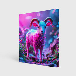 Холст квадратный Козлик в розовом, цвет: 3D-принт