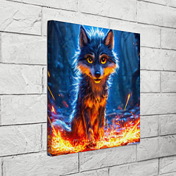 Холст квадратный Волк искры под лапами, цвет: 3D-принт — фото 2