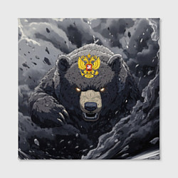 Холст квадратный Защитник славянских земель - медведь, цвет: 3D-принт — фото 2