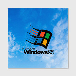 Холст квадратный Windows 95 logo, цвет: 3D-принт — фото 2