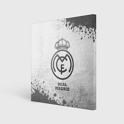 Холст квадратный Real Madrid - white gradient, цвет: 3D-принт
