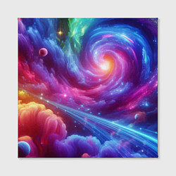 Холст квадратный Neon space fantasy, цвет: 3D-принт — фото 2
