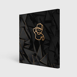 Холст квадратный Stumble Guys golden poly, цвет: 3D-принт