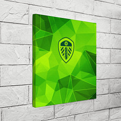 Холст квадратный Leeds United green poly, цвет: 3D-принт — фото 2