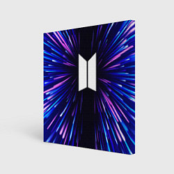 Холст квадратный BTS neon energy, цвет: 3D-принт