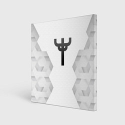 Холст квадратный Judas Priest white poly, цвет: 3D-принт