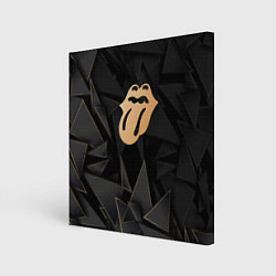 Холст квадратный Rolling Stones golden poly, цвет: 3D-принт