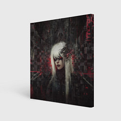 Холст квадратный Беловолосая девушка-киборг, цвет: 3D-принт