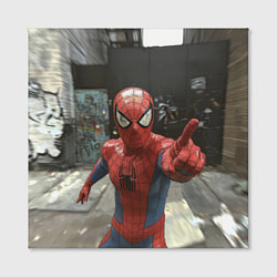 Холст квадратный Человек паук предупреждает, цвет: 3D-принт — фото 2