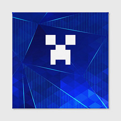 Холст квадратный Minecraft blue poly, цвет: 3D-принт — фото 2