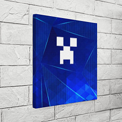 Холст квадратный Minecraft blue poly, цвет: 3D-принт — фото 2