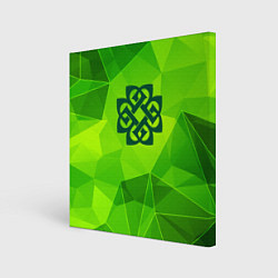 Холст квадратный Breaking Benjamin green poly, цвет: 3D-принт