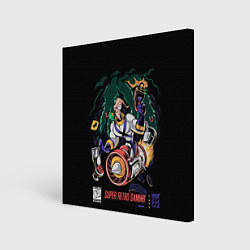 Холст квадратный Earth worm Jim - super retro gaming, цвет: 3D-принт