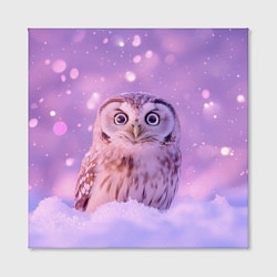 Холст квадратный Удивленная сова, цвет: 3D-принт — фото 2