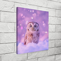 Холст квадратный Удивленная сова, цвет: 3D-принт — фото 2