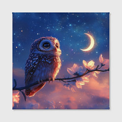 Холст квадратный Сова на фоне ночного неба, цвет: 3D-принт — фото 2