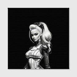 Холст квадратный Барби - киберпанк нейроарт, цвет: 3D-принт — фото 2